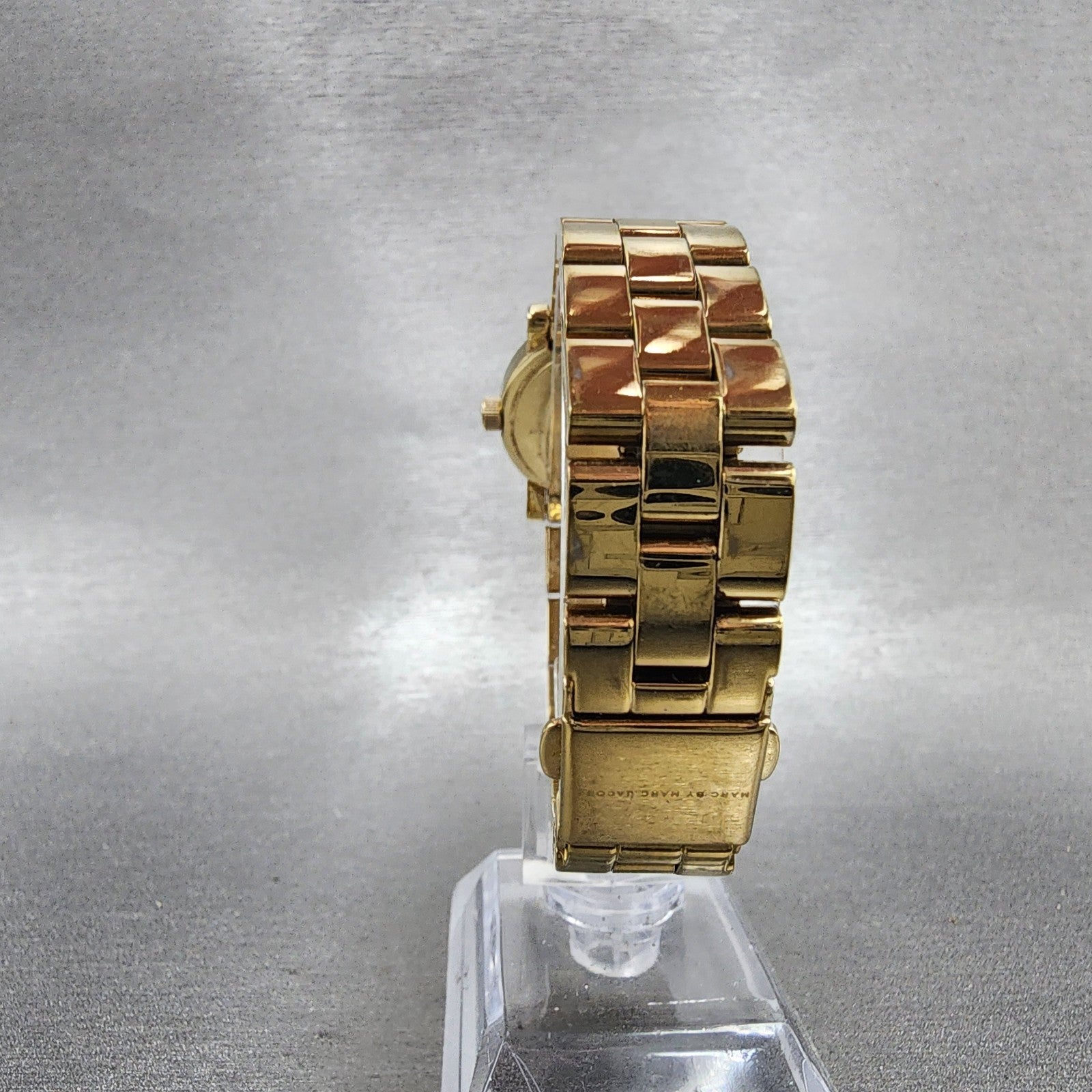 Marc By Marc Jacobs Mini Amy Watch Women 26mm White Dial Gold Tone New Battery7