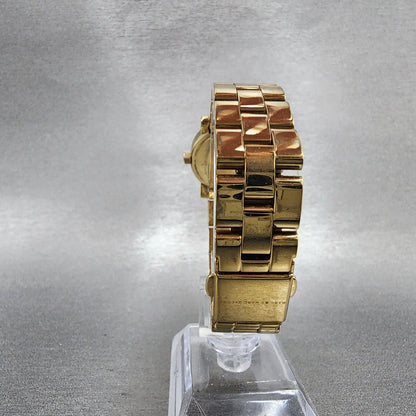 Marc By Marc Jacobs Mini Amy Watch Women 26mm White Dial Gold Tone New Battery7