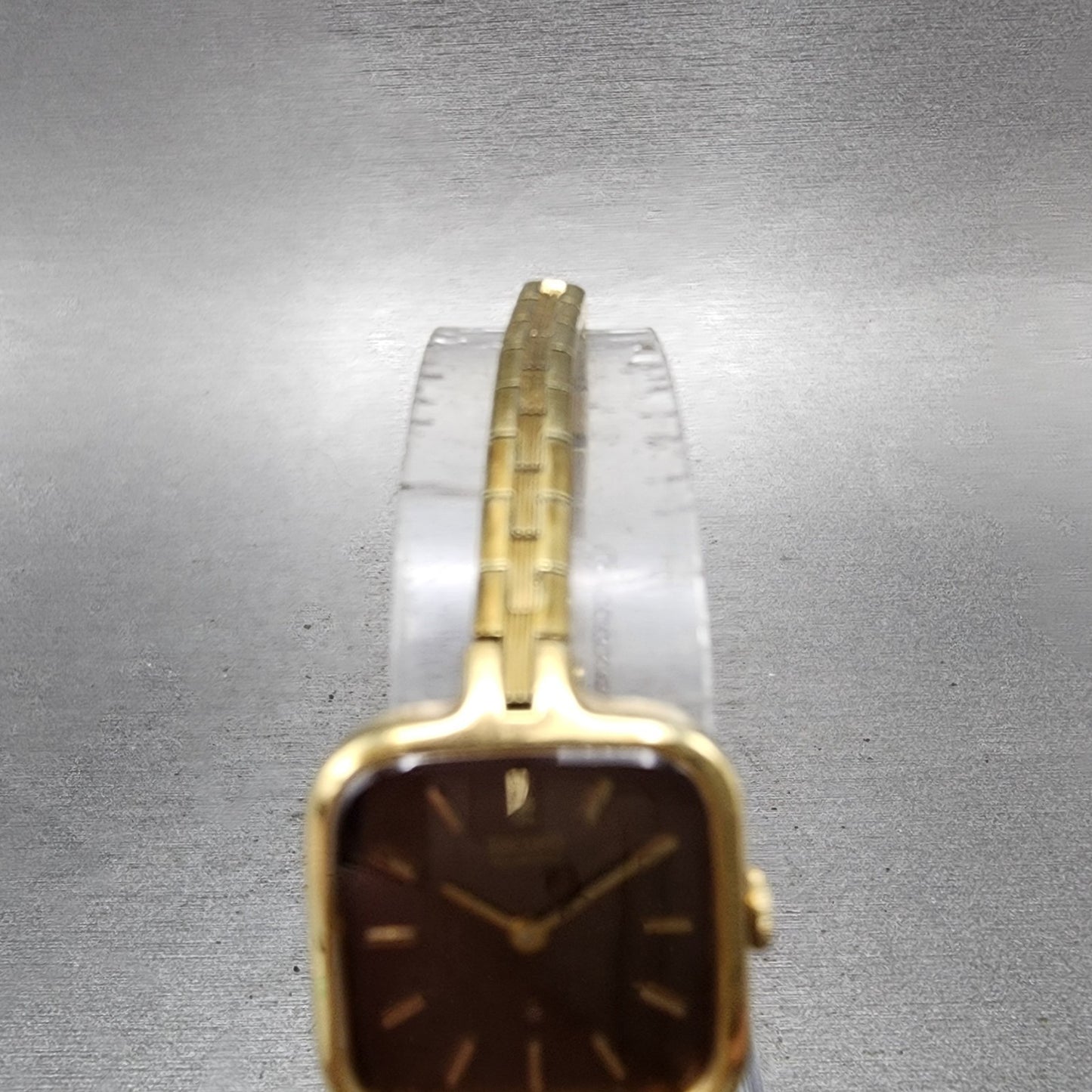 Seiko Watch Women 19mm Brown Dial Gold Tone Square 14005980 New Battery4