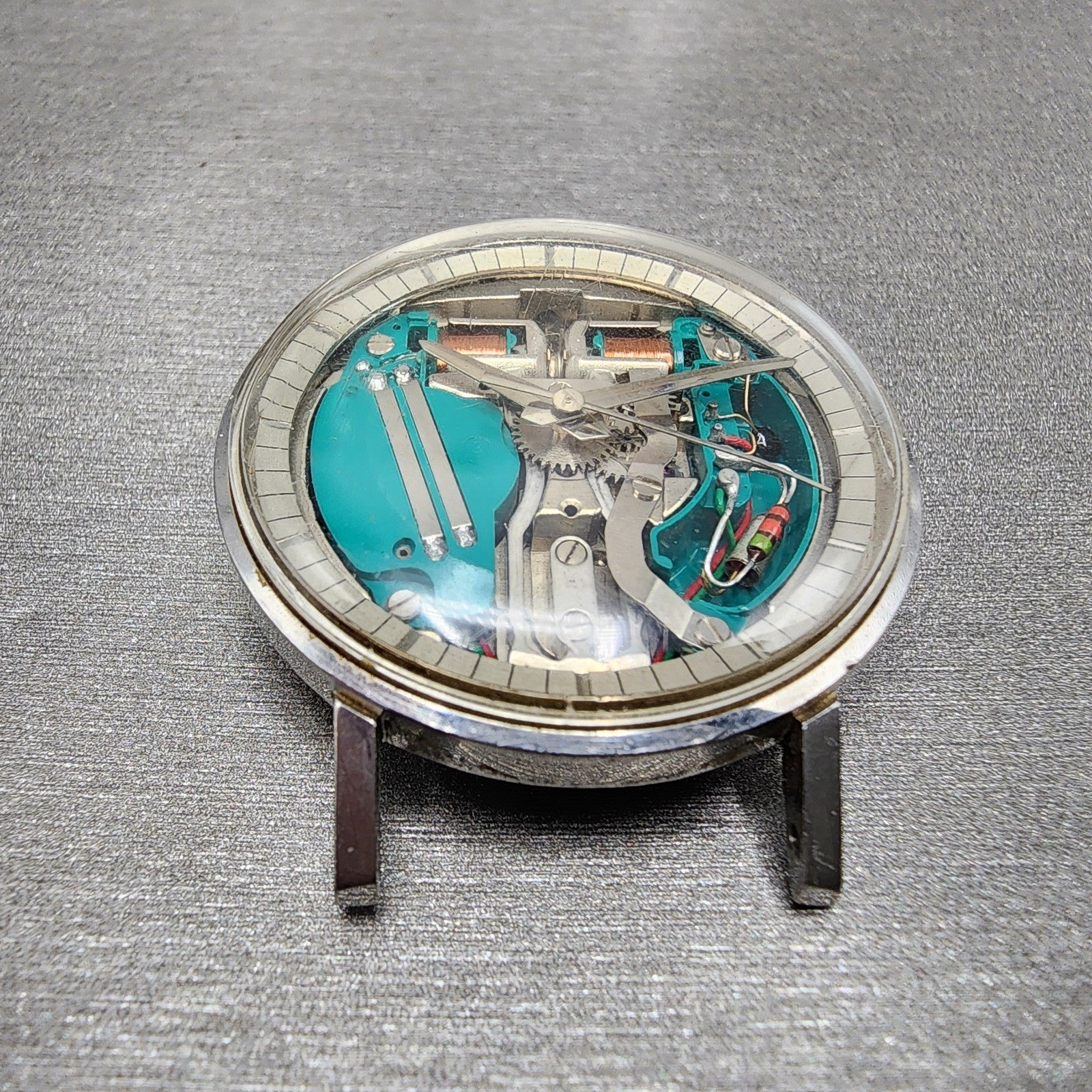 Bulova Accutron Spaceview M4 Watch men 35mm Skeleton Dial Steel  PARTS3