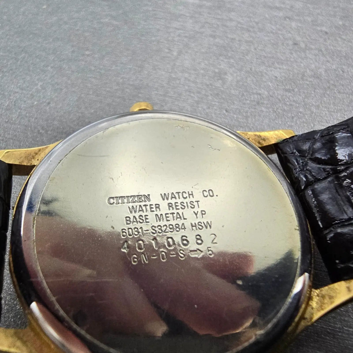 Citizen CQ Watch Men 34mm Silver Dial Gold Tone Round 6031-S32984 VTG PARTS10