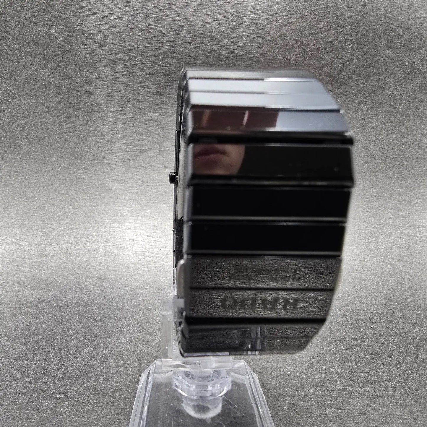 Rado Jubile Watch Men 24mm Black Dial Black Ceramic Rectangle 205.0295.3 New Bat7
