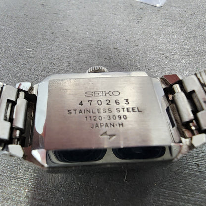 Seiko Special Tank Watch Women 18mm Blue Dial Silver Tone Manual 11203090 Runs9
