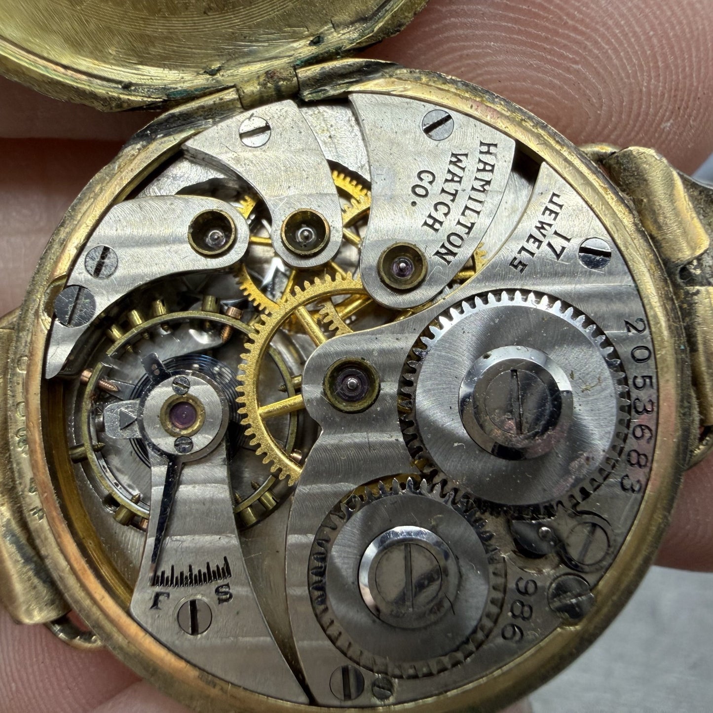 Hamilton Watch Women Cream Dial Gold Filled Manual Wind Grade 986 PARTS11