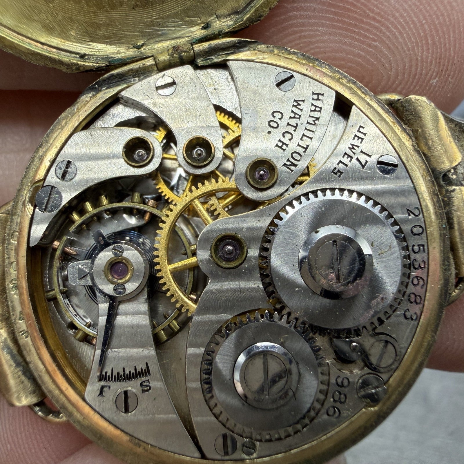 Hamilton Watch Women Cream Dial Gold Filled Manual Wind Grade 986 PARTS11