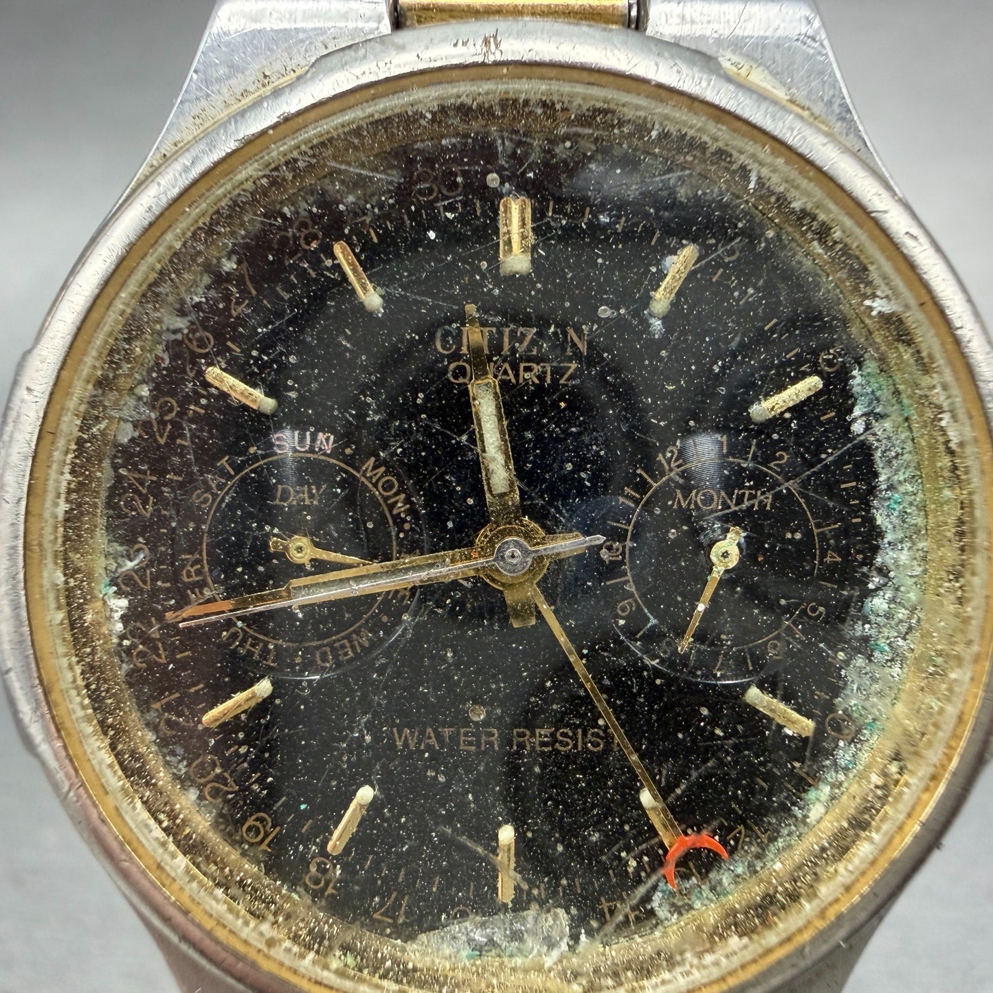 Citizen Watch Men 34mm Black Dial Two Tone Daydate 6355-G30071 Round PARTS2