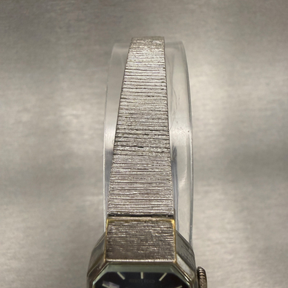 Seiko Watch Women 18mm Blue Dial Silver Tone Hexagon 11-3770 Manual wind Runs4