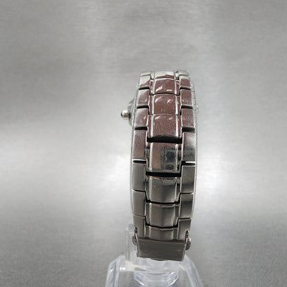 Seiko Watch Women 27mm MOP Dial Steel Date Round Diamonds 7n820CG0 New Battery7