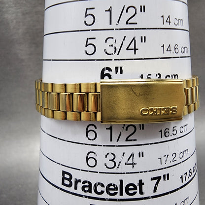 Seiko Automatic Watch Women 24mm Champagne Dial Gold Tone Daydate 42070041 PART4