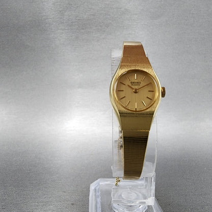Seiko Watch Women 17mm Champagne Dial Gold Tone Round 73200209 New Battery5