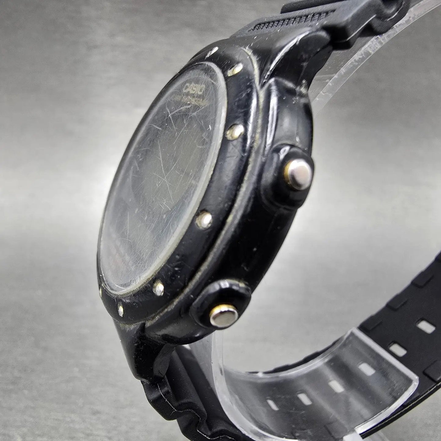 Casio AE-30W Watch Men 38mm Black Alarm Chronograph Round New battery VTG2