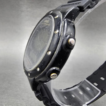Casio AE-30W Watch Men 38mm Black Alarm Chronograph Round New battery VTG2
