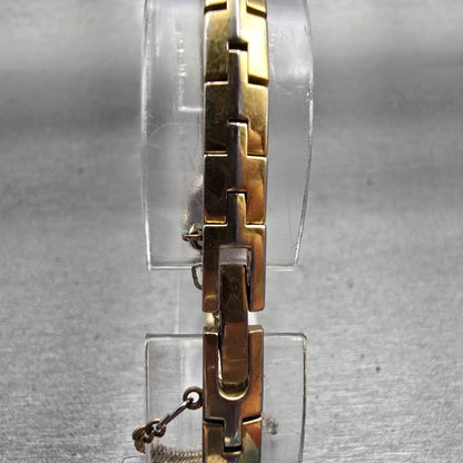 Seiko Watch Women 13mm Gold Dial Gold Tone Hexagon 1E20-5729 New Battery Vintage7