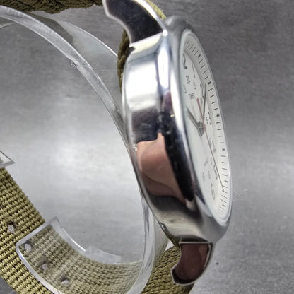 Timex Weekender Watch Men 38mm White Dial Silver Tone Round T2N651 New Battery C3