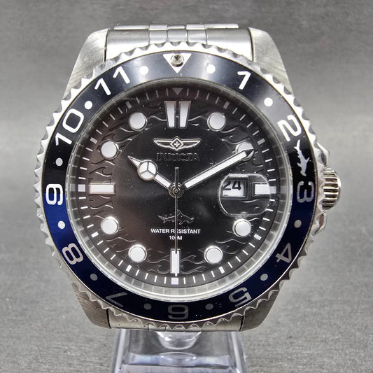 Invicta Pro Diver Watch Men 43mm Black Dial Silver Tone Date 30620 New Battery0