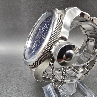 Invicta Russian Diver Watch Men 52mm Blue Dial Steel Daydate Round New Batt 52122