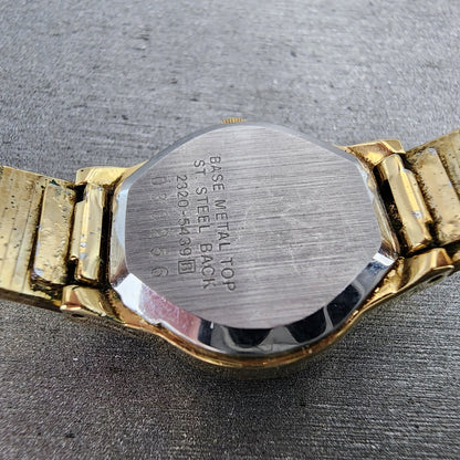 Seiko Watch Women 20mm Cream Dial Gold Tone Oval 23205439 New Battery9