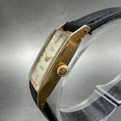Citizen Charm Watch Women 15mm White Dial Gold Plated Manual Wind Runs VTG2