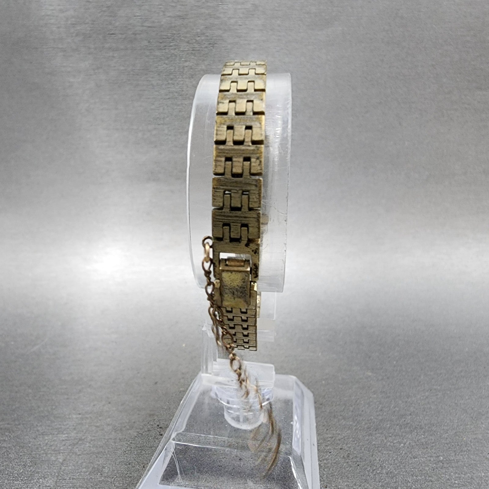 Seiko Tank Watch Women 12mm Champagne Dial Gold Tone Rectangle Manual Wind READ!7