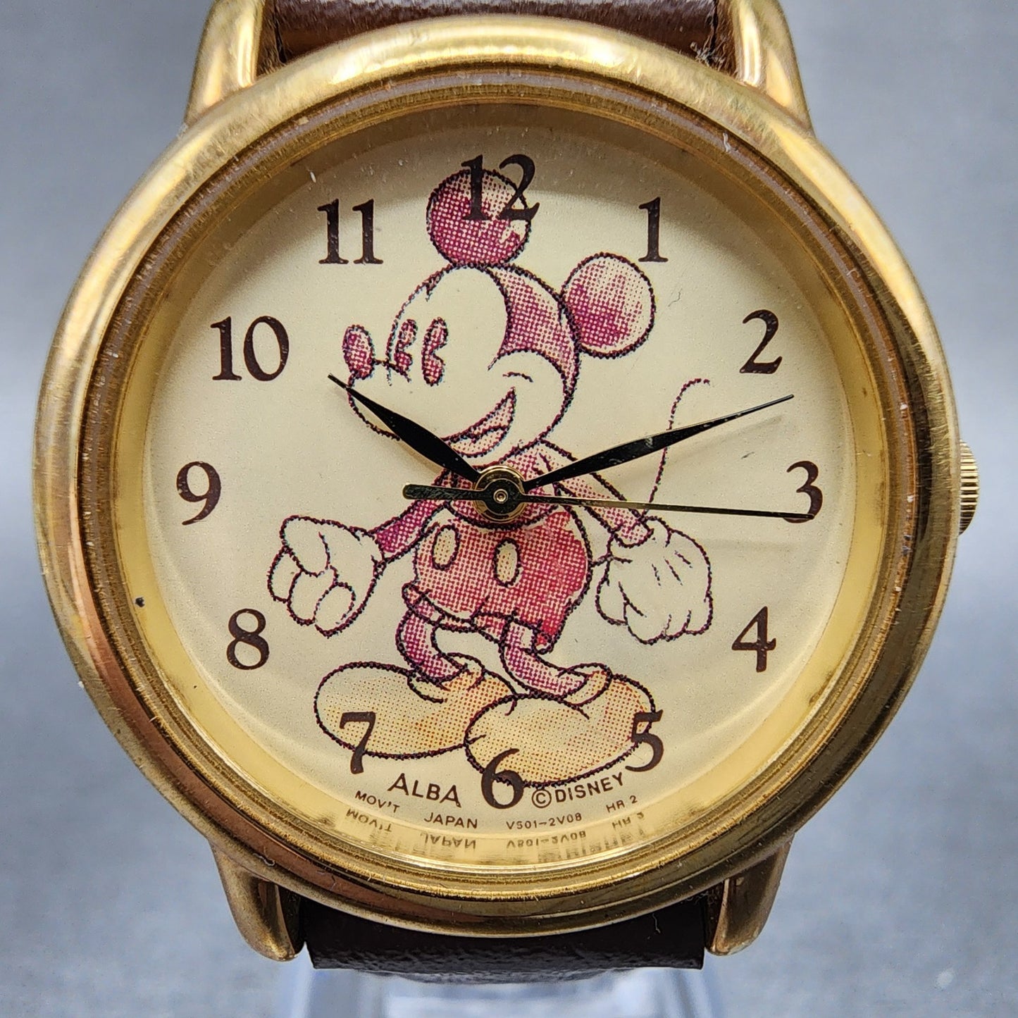 ALBA Mickey Mouse Watch Women 29mm Cream Dial Gold Tone V5016V90 New Battery1