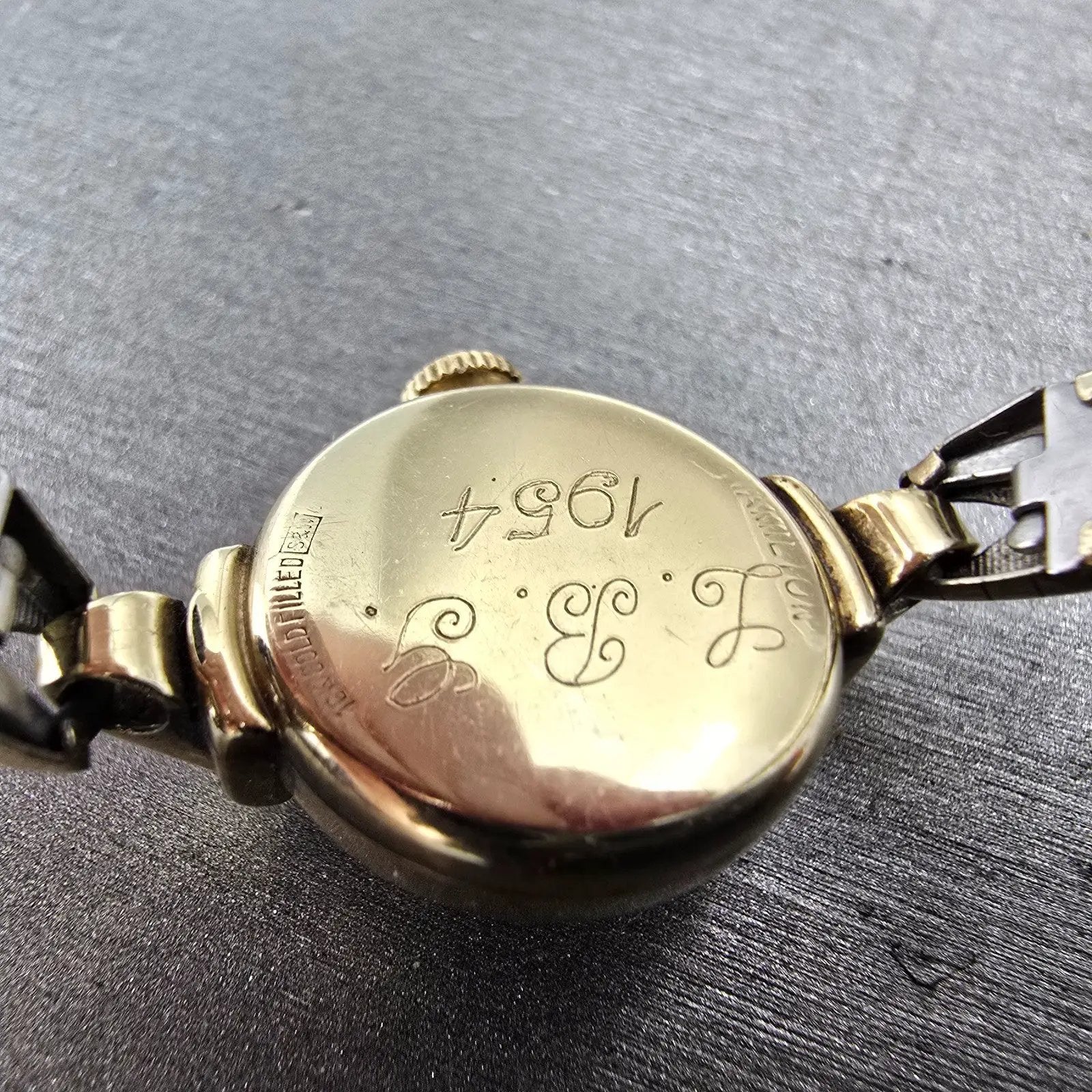 Hamilton Watch Women 18mm Cream Dial 10K Gold Filled Round Manual Wind Runs VTG10