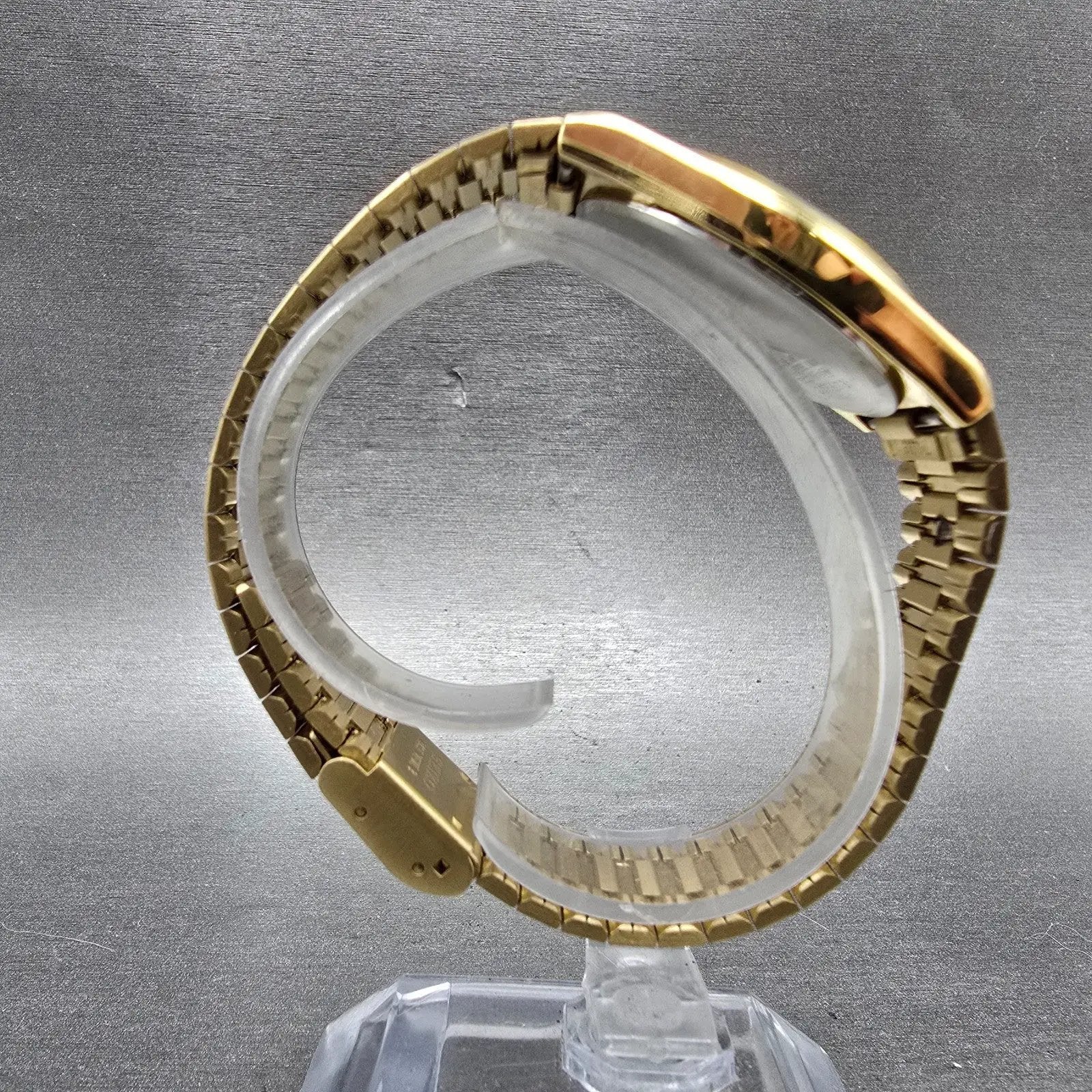 Seiko Watch Men 33mm Champagne Dial Gold Tone Daydate 5Y23-8119 New Battery VTG9