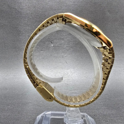 Seiko Watch Men 33mm Champagne Dial Gold Tone Daydate 5Y23-8119 New Battery VTG9