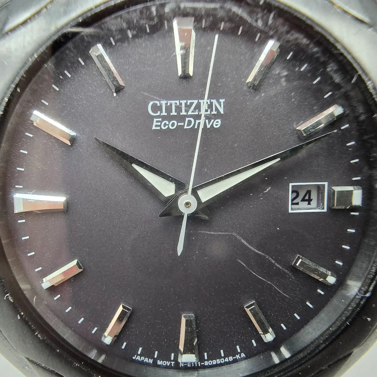 Citizen Eco-Drive Watch Men 38mm Black Dial Black Tone Date E111-S063426 Runs JP1