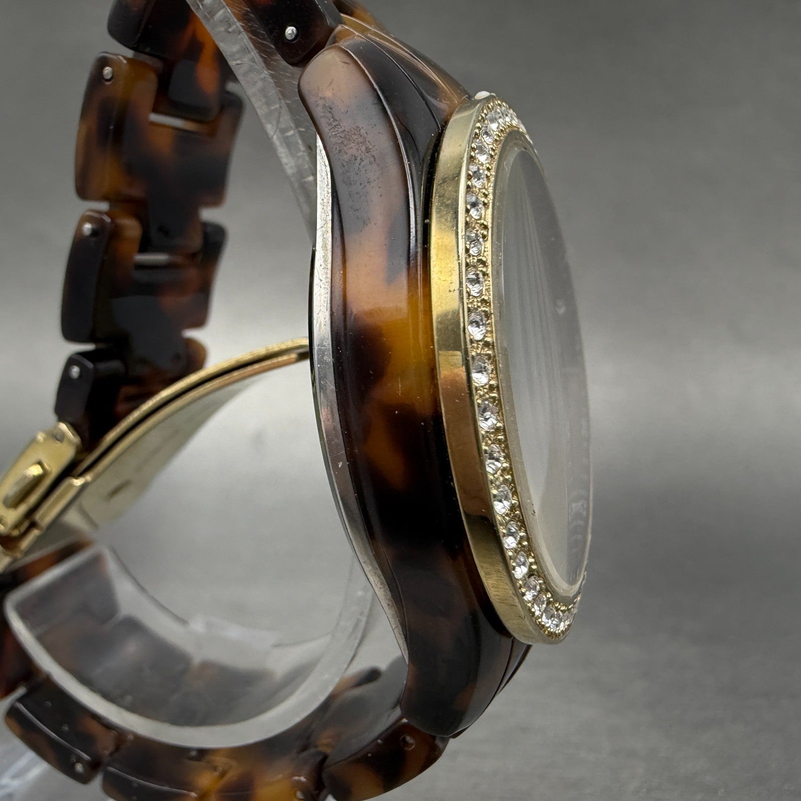 Fossil Stella Watch Women 37mm Brown Dial Brown Tortoise Daydate ES2795 New batt3