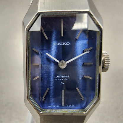 Seiko Special Tank Watch Women 18mm Blue Dial Silver Tone Manual 11203090 Runs1
