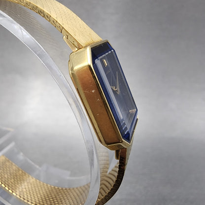 Seiko Lassle Tank Watch Women 16mm Blue Dial Gold Tone 4n005409 PARTS4