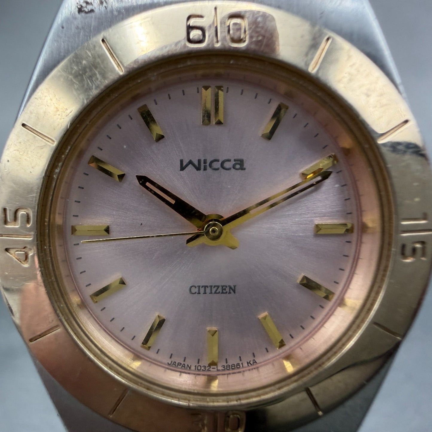 Citizen Wicca Watch Women 26mm Pink Dial Two Tone Round 1032-L20778 New Battery1