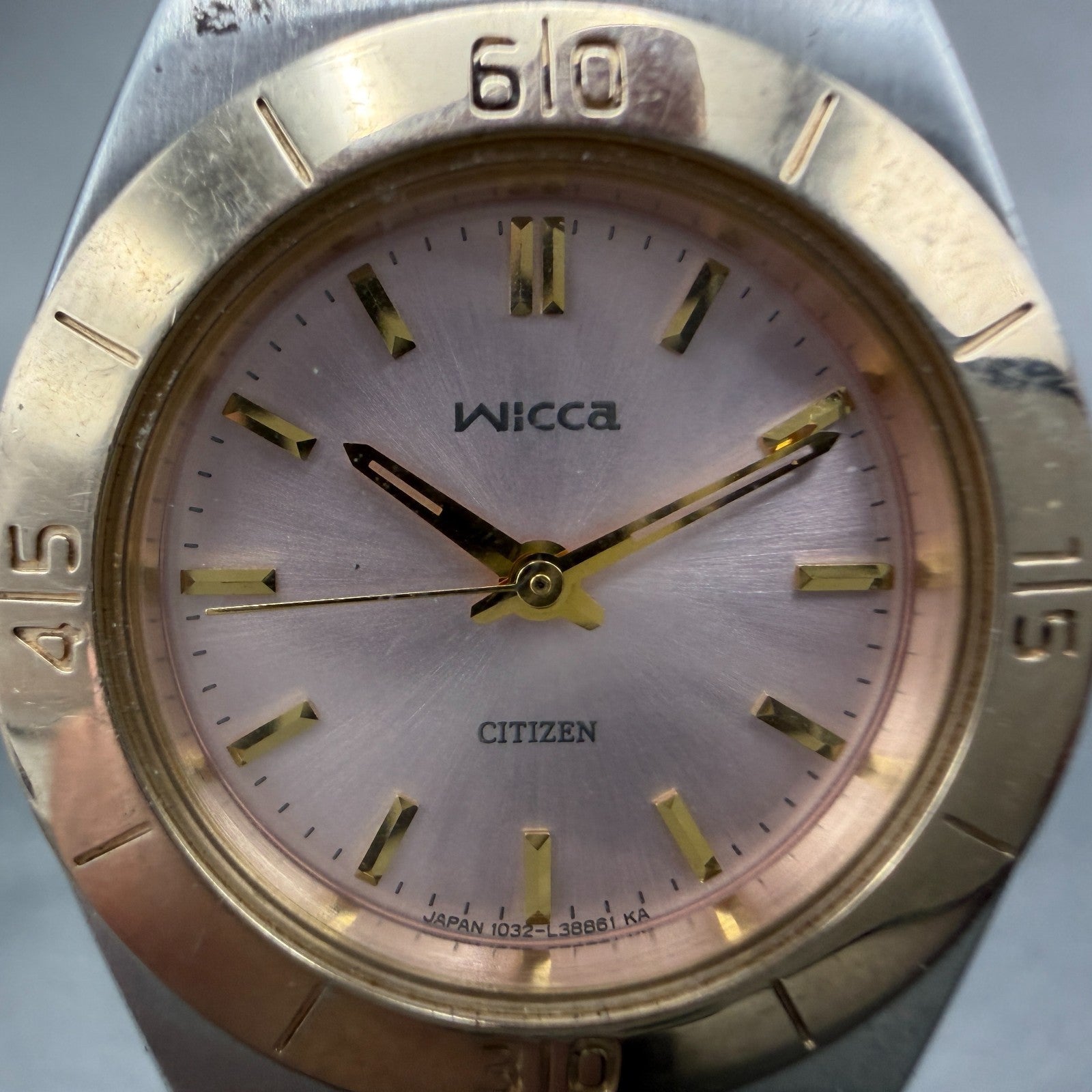 Citizen Wicca Watch Women 26mm Pink Dial Two Tone Round 1032-L20778 New Battery1