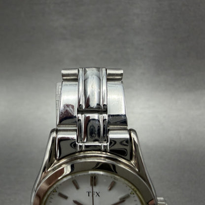 Bulova TFX Watch Women 26mm White Dial Silver Tone Date Round 36M00 New battery4