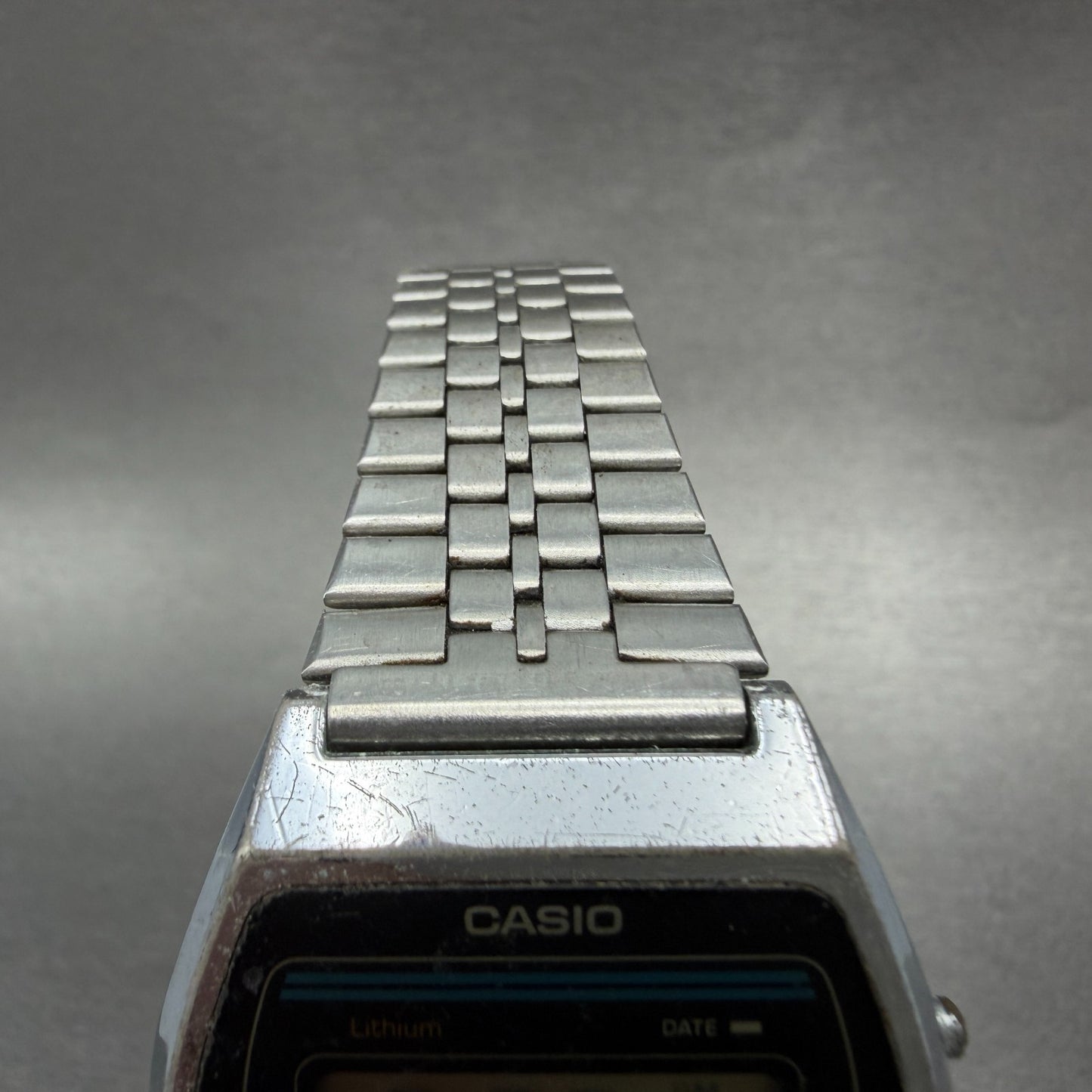 Casio B612 Watch Men 35mm Digital Black Dial Silver Tone Octagon New Batt VTG AB4