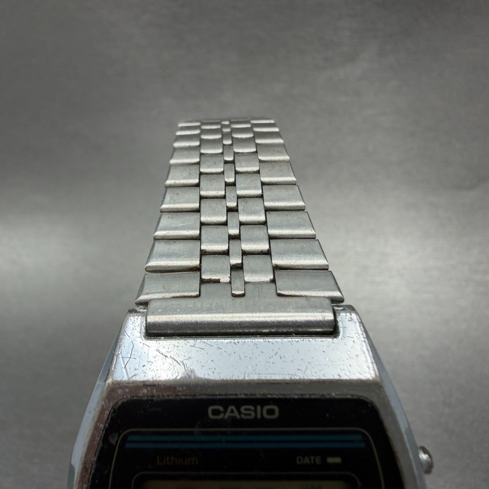 Casio B612 Watch Men 35mm Digital Black Dial Silver Tone Octagon New Batt VTG AB4