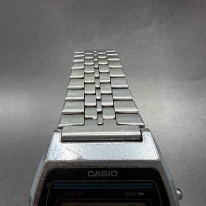 Casio B612 Watch Men 35mm Digital Black Dial Silver Tone Octagon New Batt VTG AB4