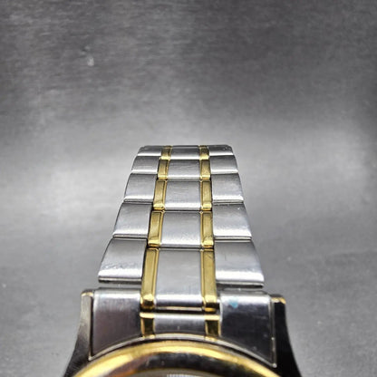 Wittnauer Masonic Watch Men 33m Gold Dial Two Tone Date Round New Battery VTG4