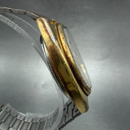 Seiko SQ Watch Men 36mm Cream Dial Gold Tone Daydate 4803-8000 New Battery VTG3