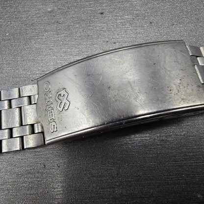 Seiko SQ Bracelet 20mm Stainless Steel Silver Tone Tri Folding Clasp VTG 610503
