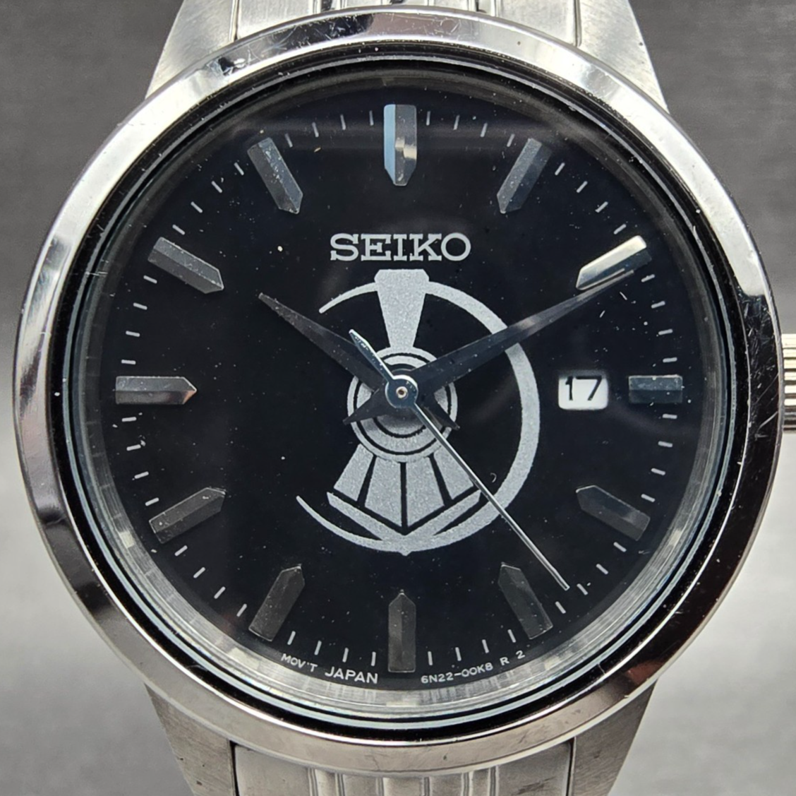 Seiko Watch Women 29mm Black Dial Silver Tone Date Round 6N22-00A0 New Battery1