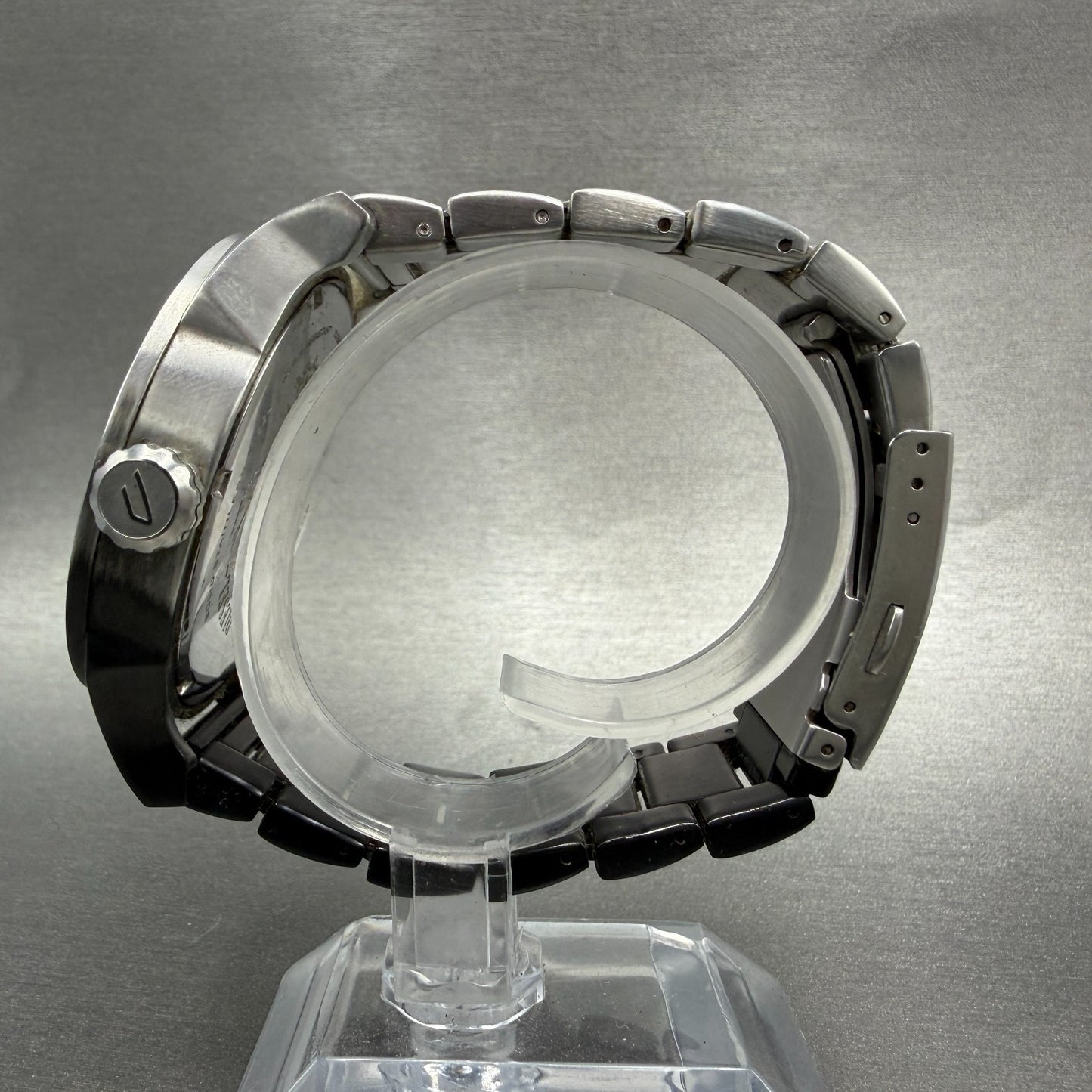 Diesel Double Down Watch Men 46mm Black Silver Round DZ-1679 New Battery7