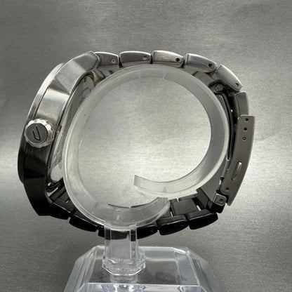 Diesel Double Down Watch Men 46mm Black Silver Round DZ-1679 New Battery7