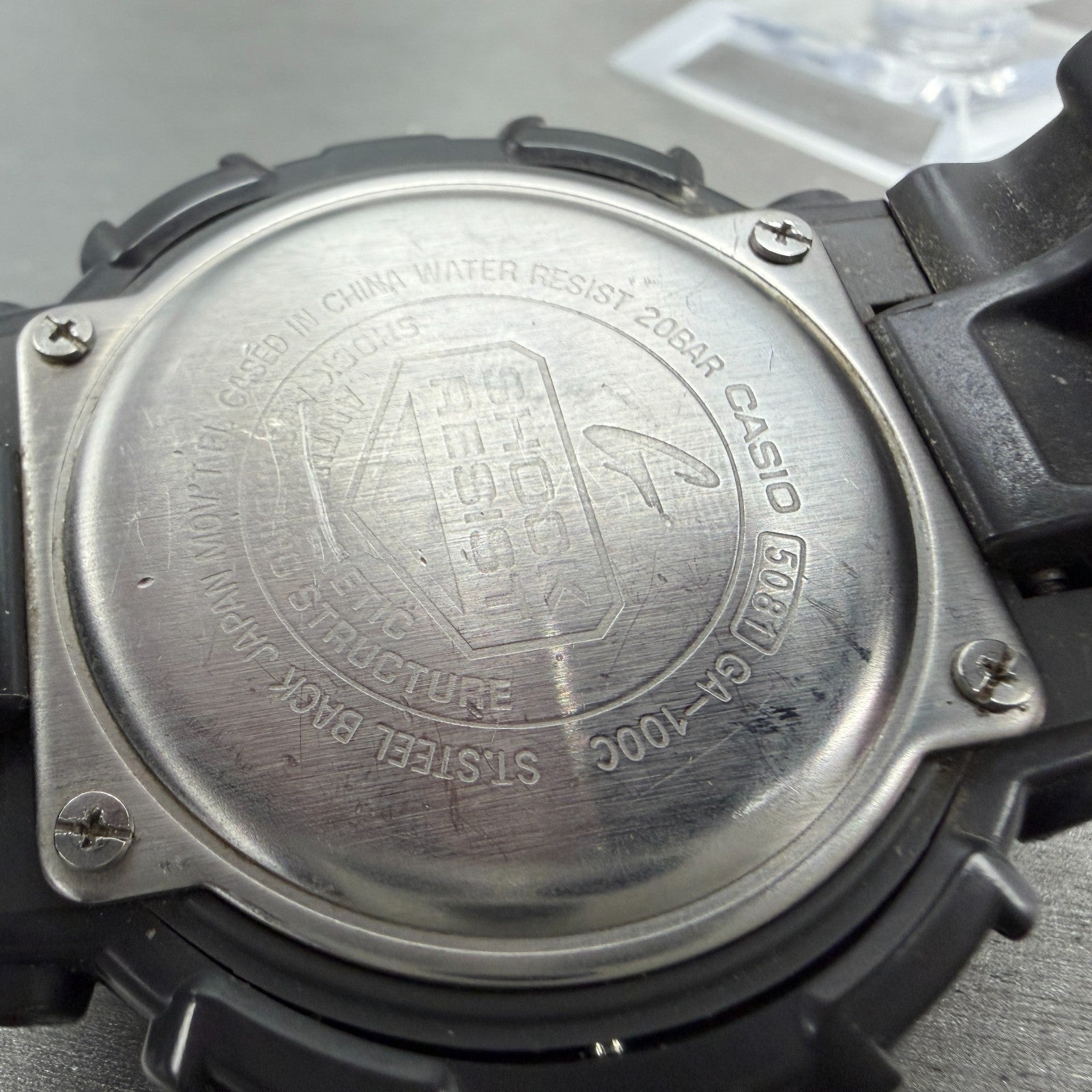 Casio G-Shock GA-100C Watch Men 51mm Gray Blue Alarm Chrono New Battery ABCD9
