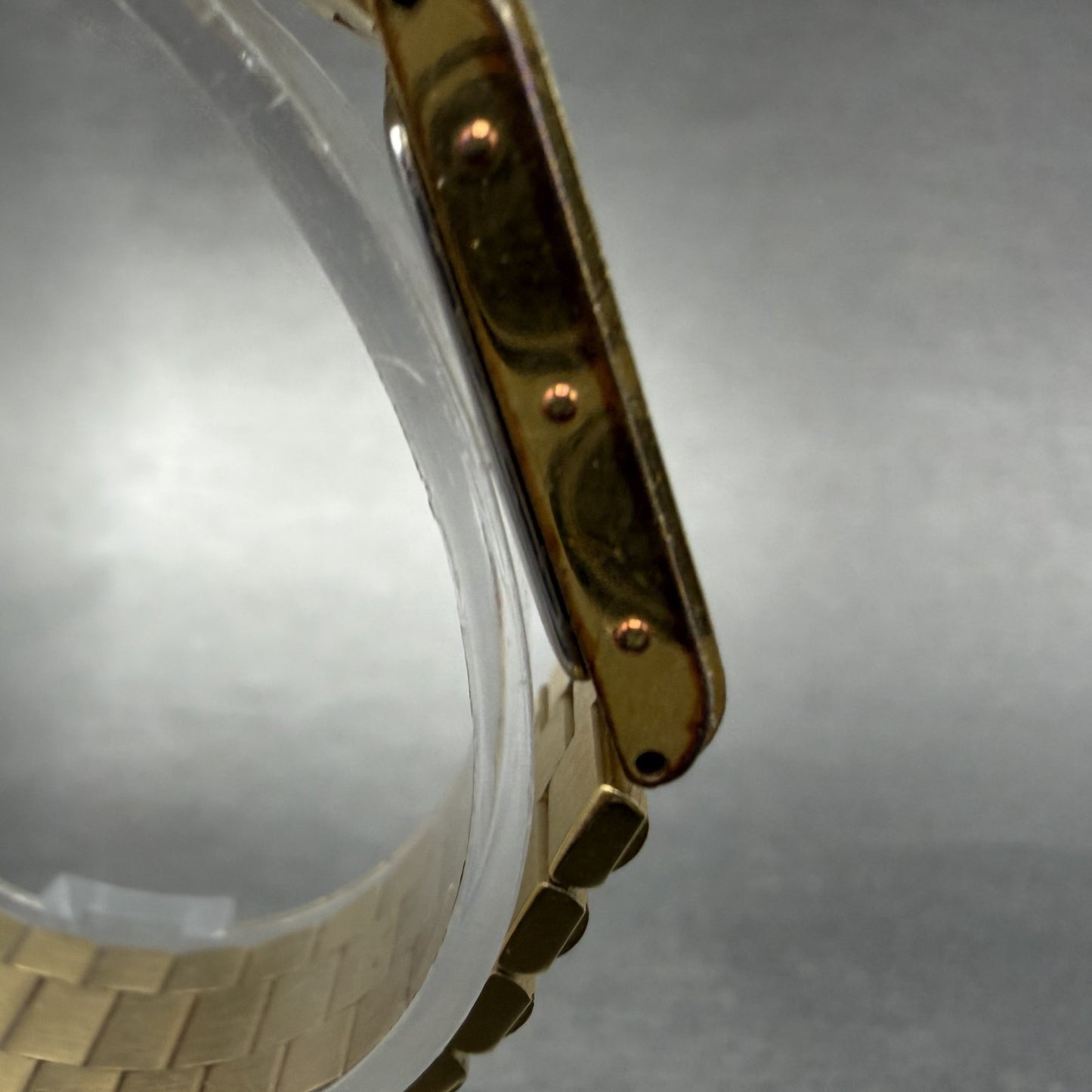 Longines Tank Watch Women 17mm Gold Dial Gold Tone Rectangle New Battery ABCD3