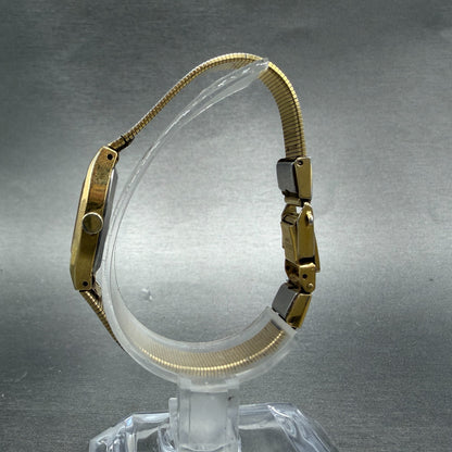Seiko Watch Women 18mm Champagne Dial Gold Tone Round 1400-8010 New Battery VTG6