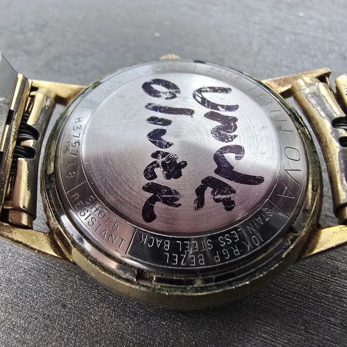 Bulova Jet Clipper Automatic Watch Men 30mm Gold Dial Gold Tone Round VTG PARTS10