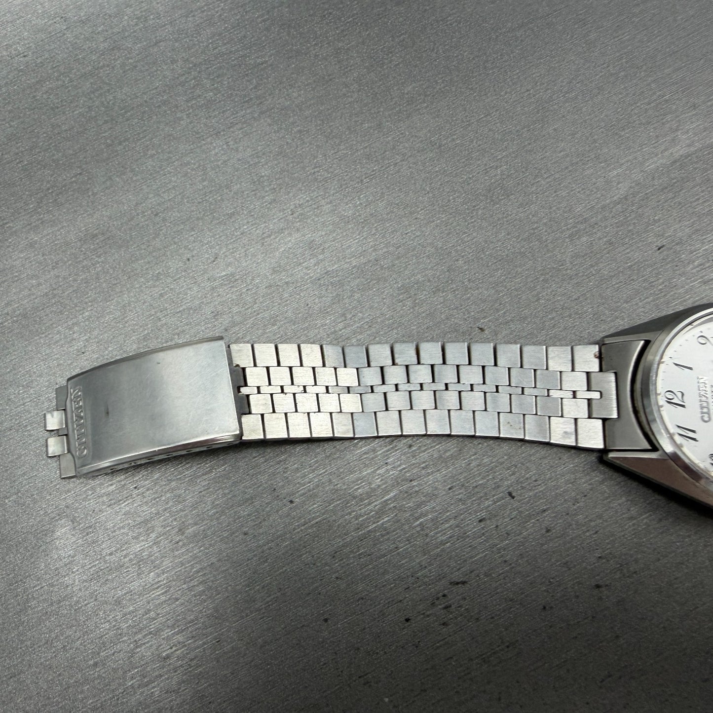 Citizen Seven Star Watch Men 35mm Silver Dial Silver Tone Daydate 4-140214 PARTS8