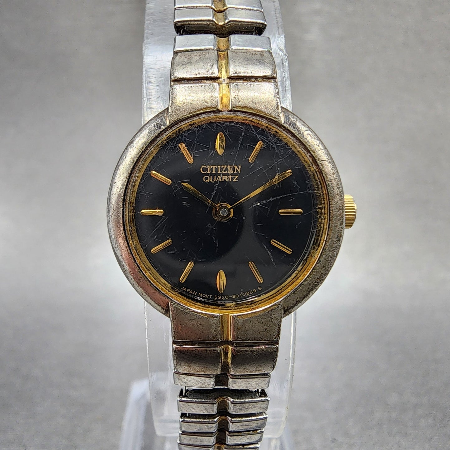 Citizen Watch Women 21mm Black Dial Two Tone Round 5920S006007 New Battery0