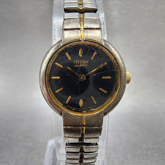 Citizen Watch Women 21mm Black Dial Two Tone Round 5920S006007 New Battery0